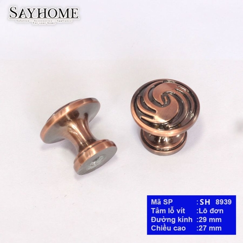 Núm tủ tân cổ điển màu vàng, đồng SH8939