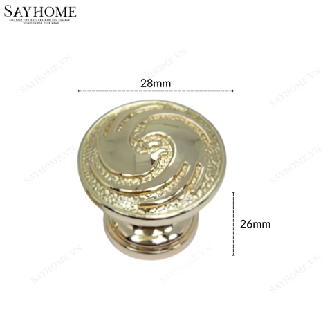 Núm tủ tân cổ điển vintage màu vàng, đồng SH8939 tại thành phố Hồ Chí Minh