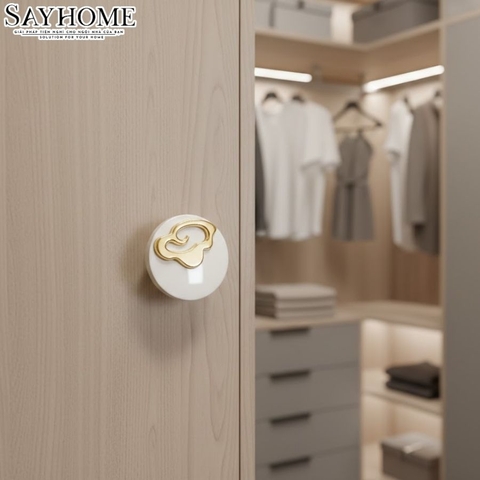 Núm tủ hiện đại màu đen vàng, trắng vàng SH8980