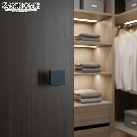 Núm tủ hiện đại màu vàng gold mặt xanh đen SH8994