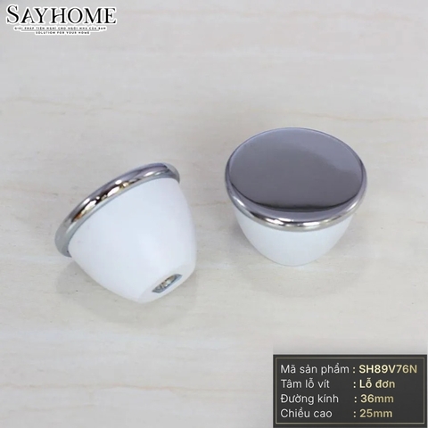 Núm tủ hiện đại màu xanh đen và vàng bóng, trắng và vàng bóng, trắng kết hợp crom bóng SH89V76N