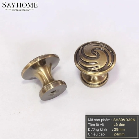 Núm tủ tân cổ điển vintage màu vàng, đồng SH89VD39N tại thành phố Hồ Chí Minh