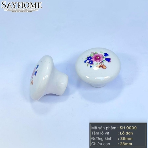 Núm tủ hiện đại màu trắng sứ SH9009