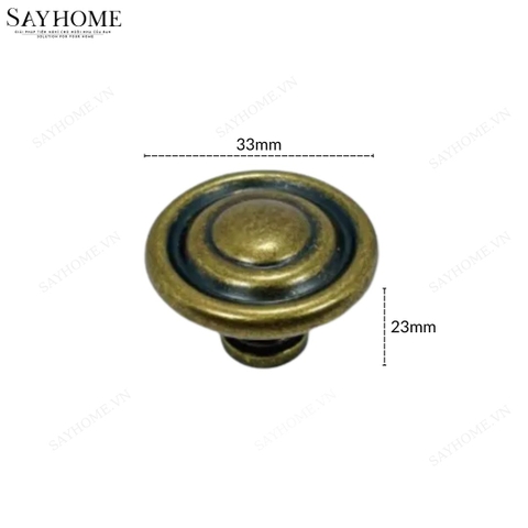 Núm tủ tân cổ điển vintage màu vàng và đồng cổ SH9108