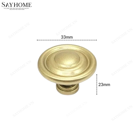 Núm tủ tân cổ điển vintage màu vàng và đồng cổ SH9108