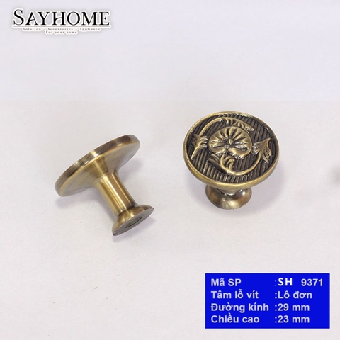 Núm tủ cổ điển màu đồng SH9371