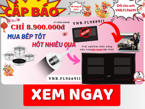 Bếp từ đôi KAFF KF-VNB.FL9889II - Công nghệ 4.0 siêu bền chuẩn Đức  Độc Quyền Việt Nam Bếp