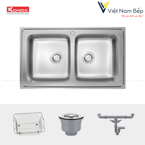 Chậu rửa bát European sink Premium KS8650 2B - Chính hãng KONOX
