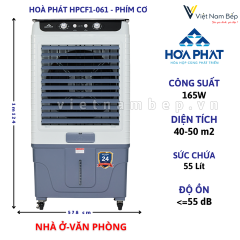 Quạt điều hòa hơi nước Hòa Phát 55L Phím cơ - Chính hãng