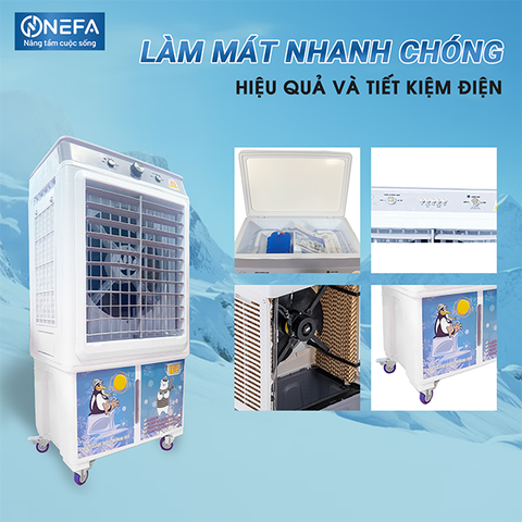 Quạt điều hòa hơi nước Nefa NF55 Phím cơ - Chính hãng