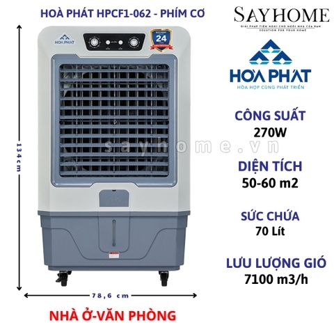 Quạt hơi nước Hoà Phát HPCF1-072 Phím cơ 70 Lít - Chính hãng - quạt điều hòa