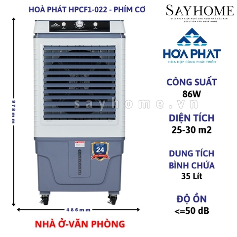 Quạt hơi nước Hòa Phát HPCF1-021/ HPCF1-022 Phím cơ 35 Lít- Chính hãng - quạt điều hòa