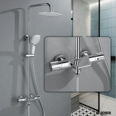 Sen Cây Tắm Đứng SC9010 Nóng Lạnh đồng thau mạ Crom