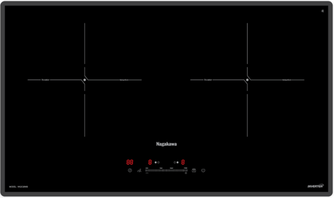 Bếp đôi điện từ Nagakawa UltraSlim NK2C26MB - Made in Malaysia - Bảo hành 5 năm