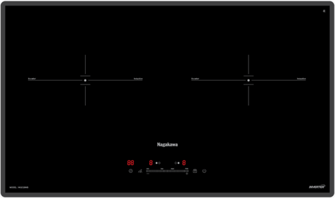 Bếp đôi điện từ Nagakawa UltraSlim NK2C29MB - Made in Malaysia - Bảo hành 5 năm