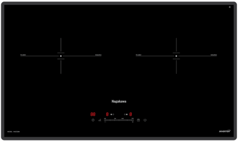 Bếp đôi điện từ Nagakawa UltraSlim NK2C28M- Made in Malaysia - Bảo hành 5 năm
