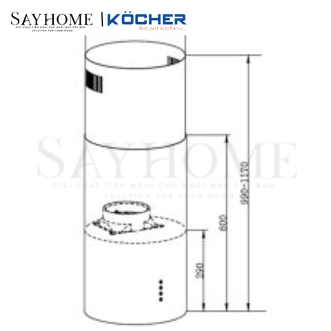 Máy hút mùi Kocher SERENA CXV -188 BL - Hàng chính hãng