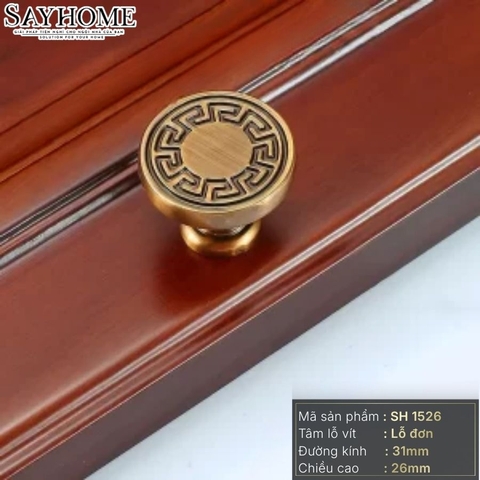 Núm tủ tân cổ điển vintage màu đồng SH1526