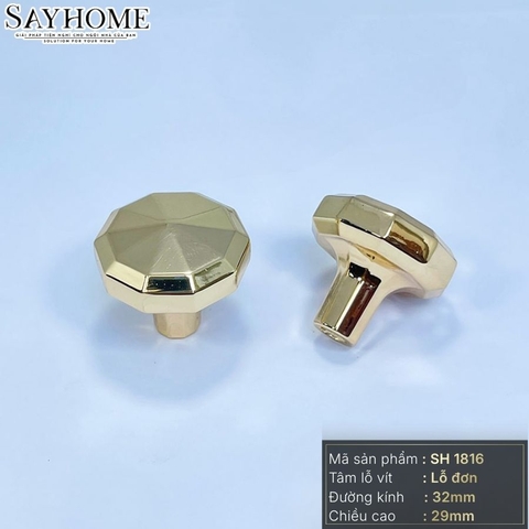 Núm tủ hiện đại màu vàng gold SH1816