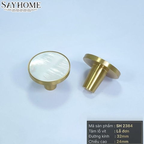 Núm tủ hiện đại màu vàng xước SH2384