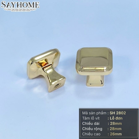 Núm tủ hiện đại màu vàng gold, vàng mờ và bạc bóng SH2802