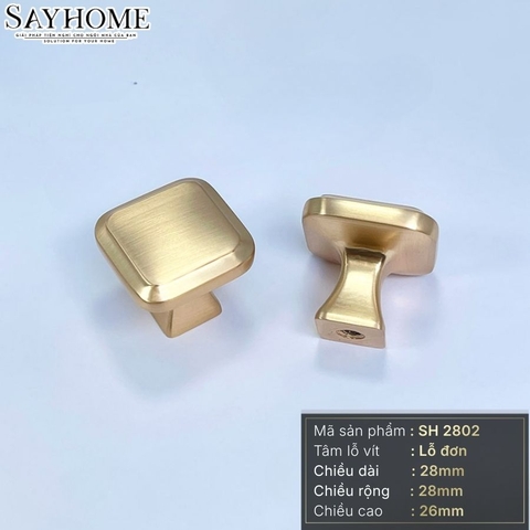 Núm tủ hiện đại màu vàng gold, vàng mờ và bạc bóng SH2802