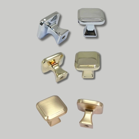 Núm tủ hiện đại màu vàng gold, vàng mờ và bạc bóng SH2802