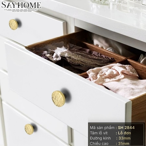 Núm tủ hiện đại màu vàng gold SH2844