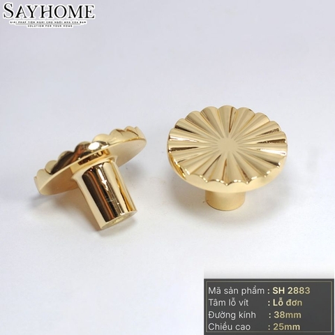 Núm tủ hiện đại màu vàng gold SH2883