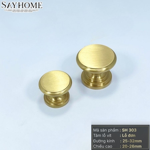 Núm tủ tân cổ điển vintage màu vàng gold SH303