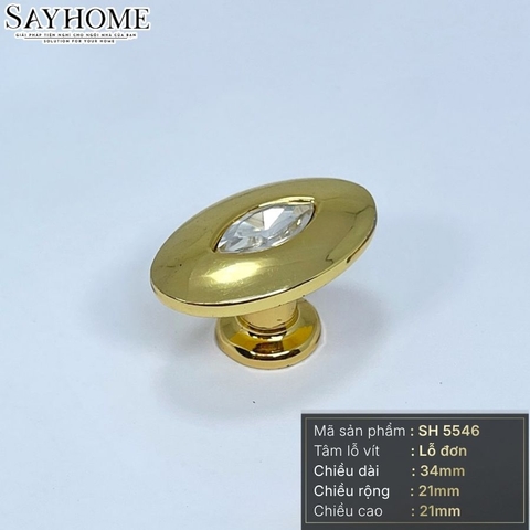 Núm tủ hiện đại màu vàng gold và bạc bóng SH5546