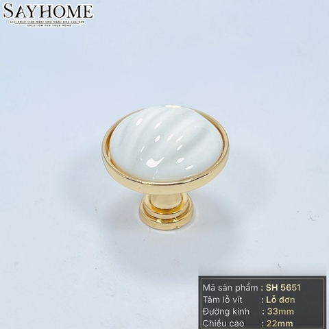 Núm tủ tân cổ điển vintage màu vàng gold SH5651