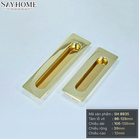 Tay nắm âm tủ hiện đại cao cấp màu vàng gold 18k SH8935