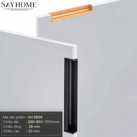 Tay nắm âm tủ hiện đại màu đen SH5529