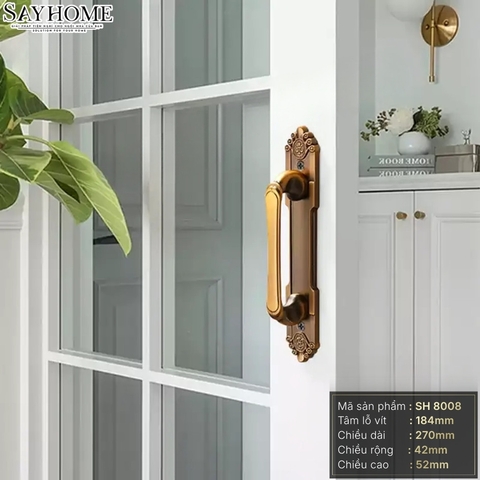 Tay nắm tủ tân cổ điển Vintage màu đồng SH8008