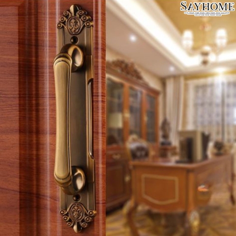 Tay nắm tủ tân cổ điển Vintage màu đồng SH8008