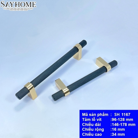 Tay nắm đũa hiện đại màu vàng đen SH1167