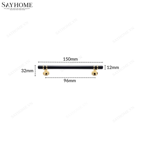 Tay nắm đũa hiện đại màu đen vàng SH5526