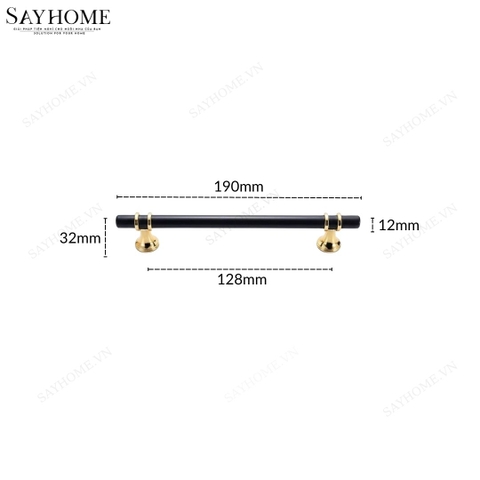Tay nắm đũa hiện đại màu đen vàng SH5526