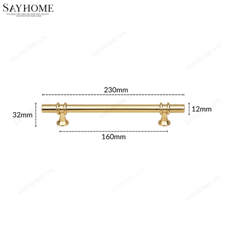 Tay nắm đũa hiện đại màu vàng gold 18k SH5526