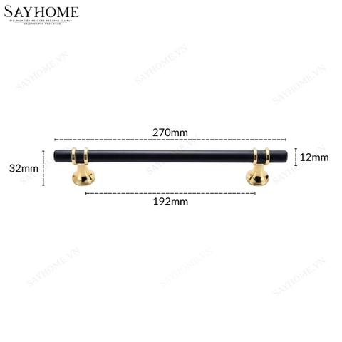 Tay nắm đũa hiện đại màu đen vàng SH5526