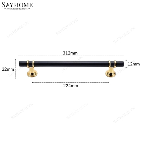 Tay nắm đũa hiện đại màu đen vàng SH5526