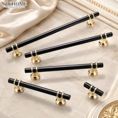 Tay nắm đũa hiện đại màu đen vàng SH5526