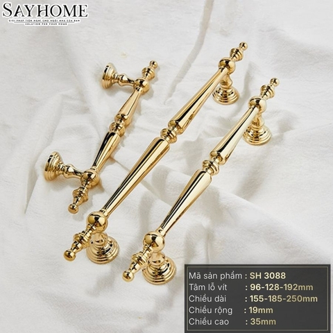 Tay nắm đũa tân cổ điển vintage màu vàng gold 18k SH3088
