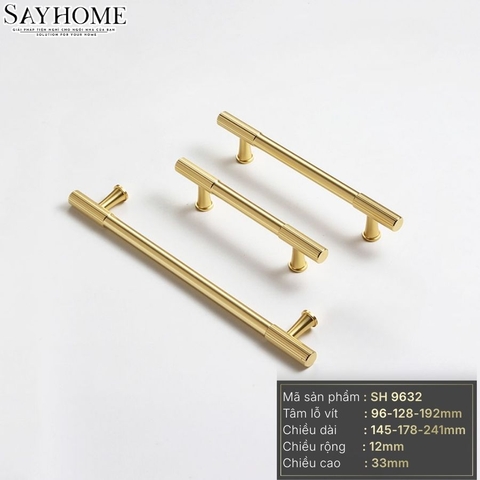 Tay nắm đũa tân cổ điển vintage màu vàng gold SH9632