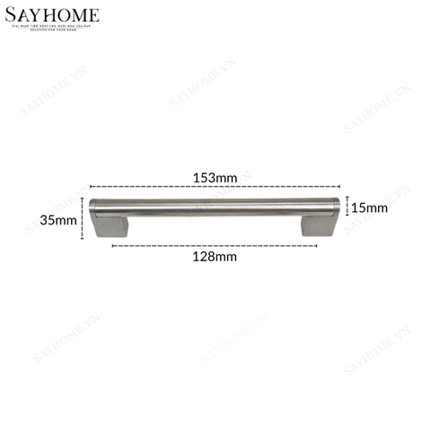 Tay nắm tủ hiện đại màu inox bóng mờ SH023