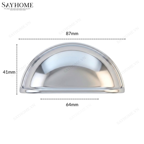 Tay nắm tủ hiện đại con sò màu inox SH0430 tại thành phố Hồ Chí Minh