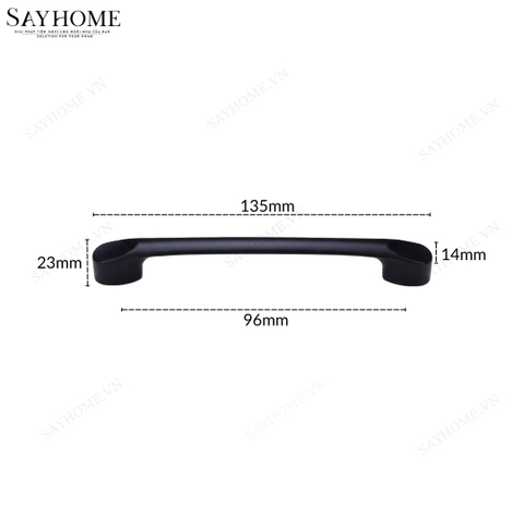 Tay nắm tủ hiện đại màu đen mờ SH1008