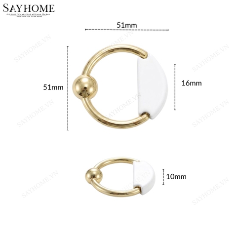 Tay nắm tủ khoen tròn hiện đại màu vàng gold trắng SH1010