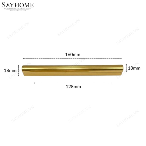 Tay nắm tủ hiện đại thanh tròn màu vàng gold SH103